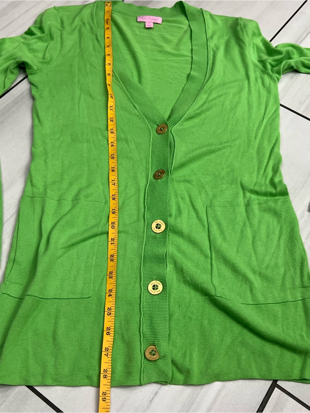 Lilly Pulitzer Heidi Long Cardigan Women's size M - Green - Picture 5 of 6